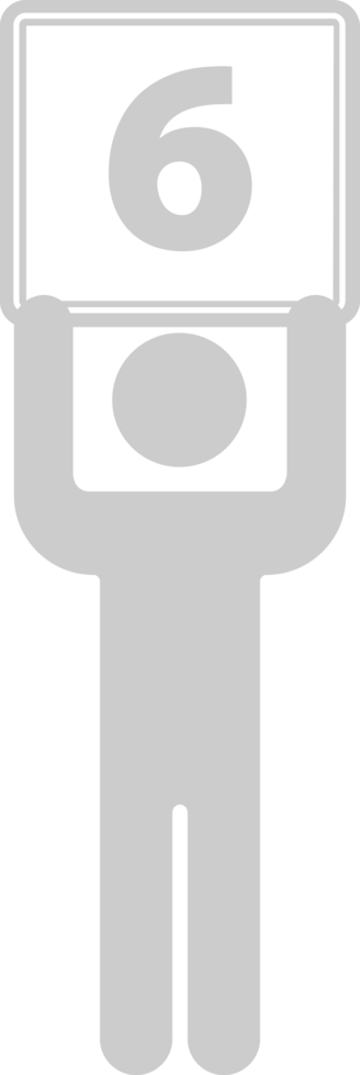 Number board stick man hoid 6 vector