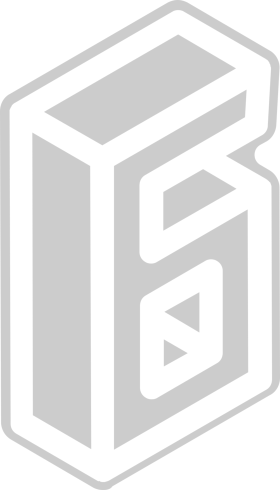 Number isometric 3d 6 vector