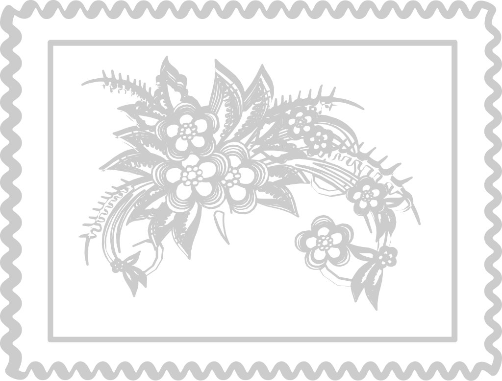 Post stamp bird and flower vector