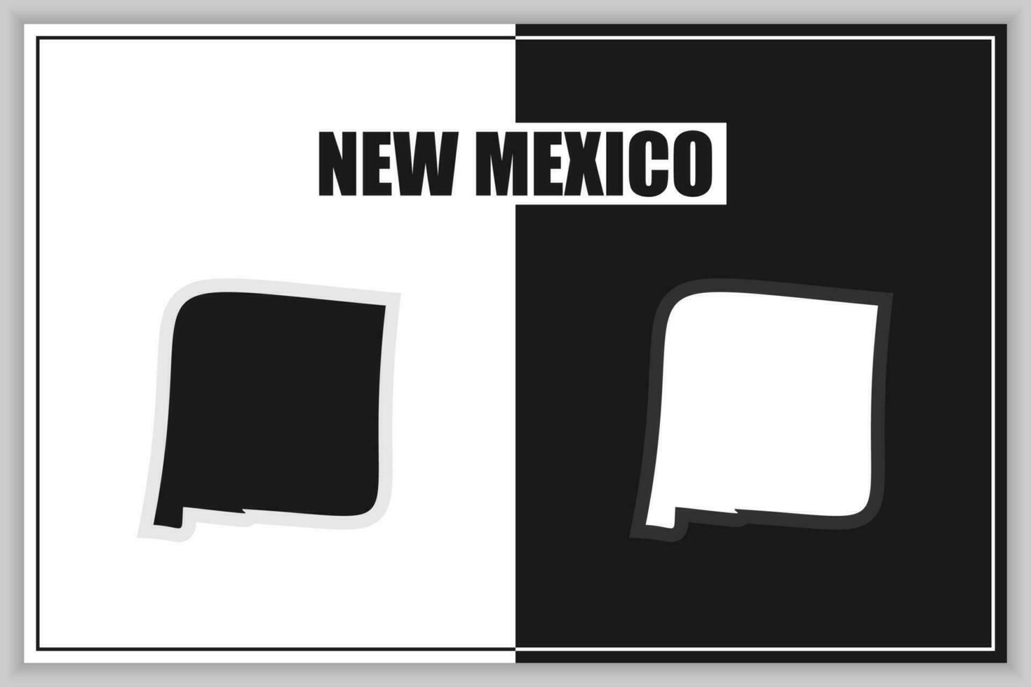 Flat style map of State of New Mexico, USA. New Mexico outline. Vector illustration
