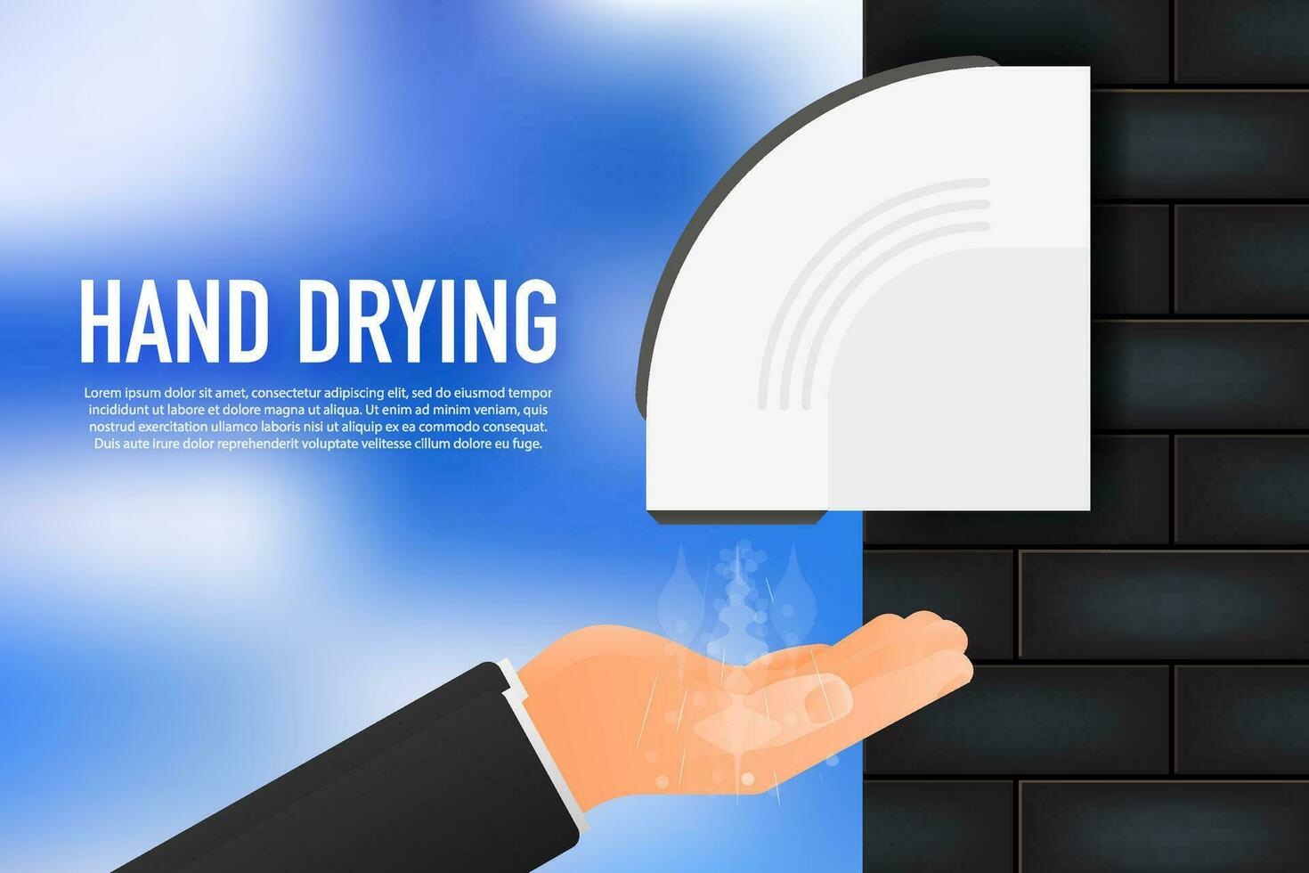 automático mano secadora, higiénico equipo. vector ilustración.