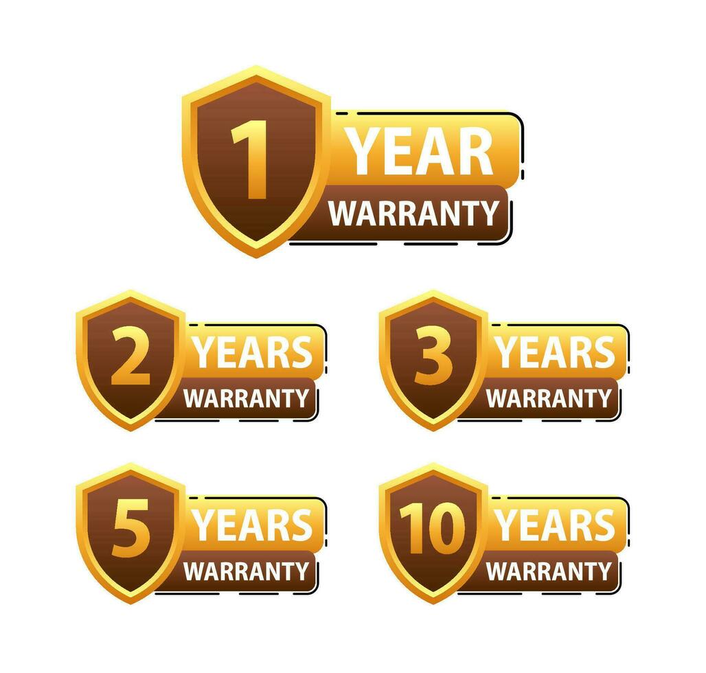 Years warranty shield label. Assuring Quality and Durability with Extended Warranty Coverage vector