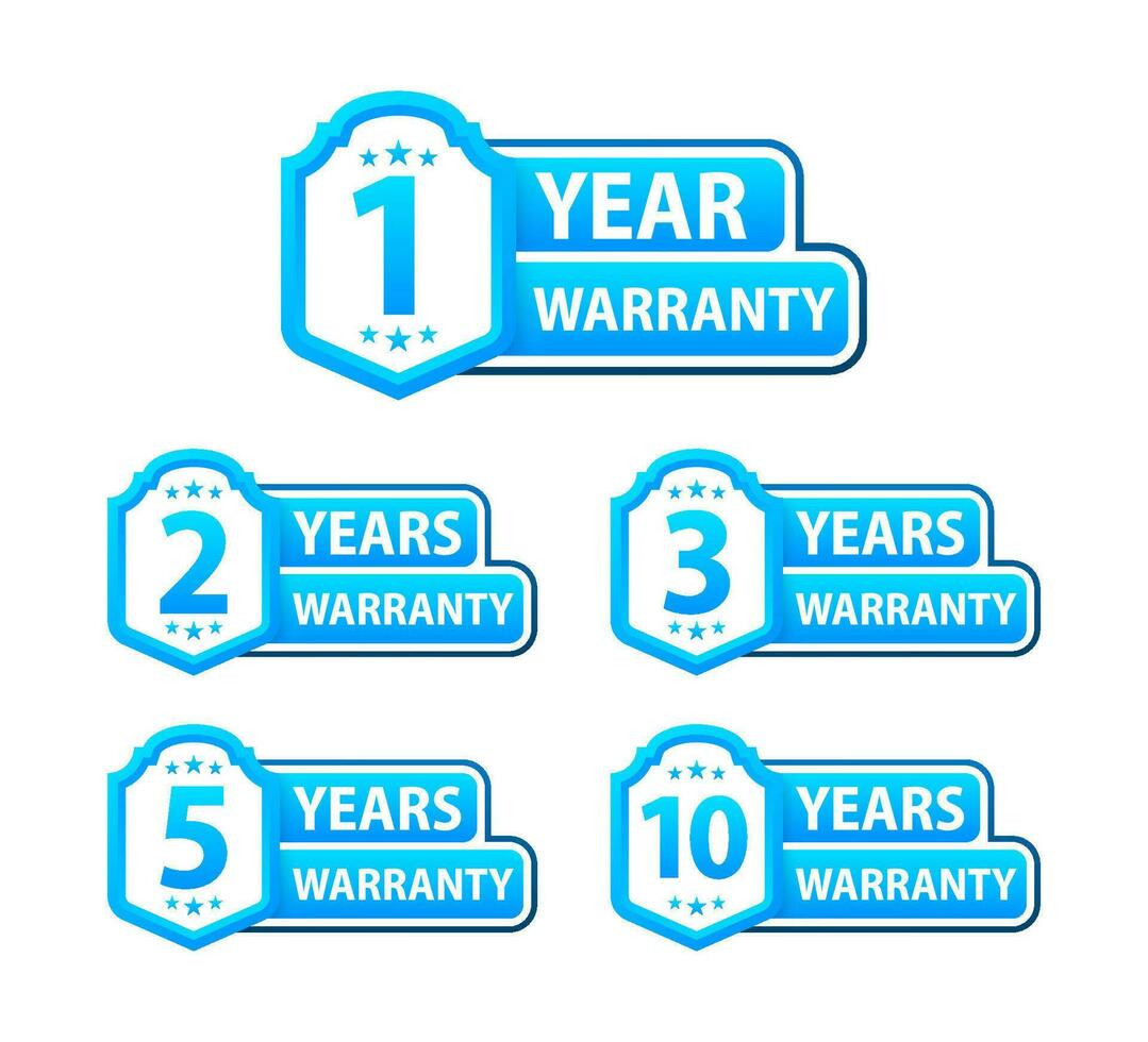 Years warranty shield label. Assuring Quality and Durability with Extended Warranty Coverage vector