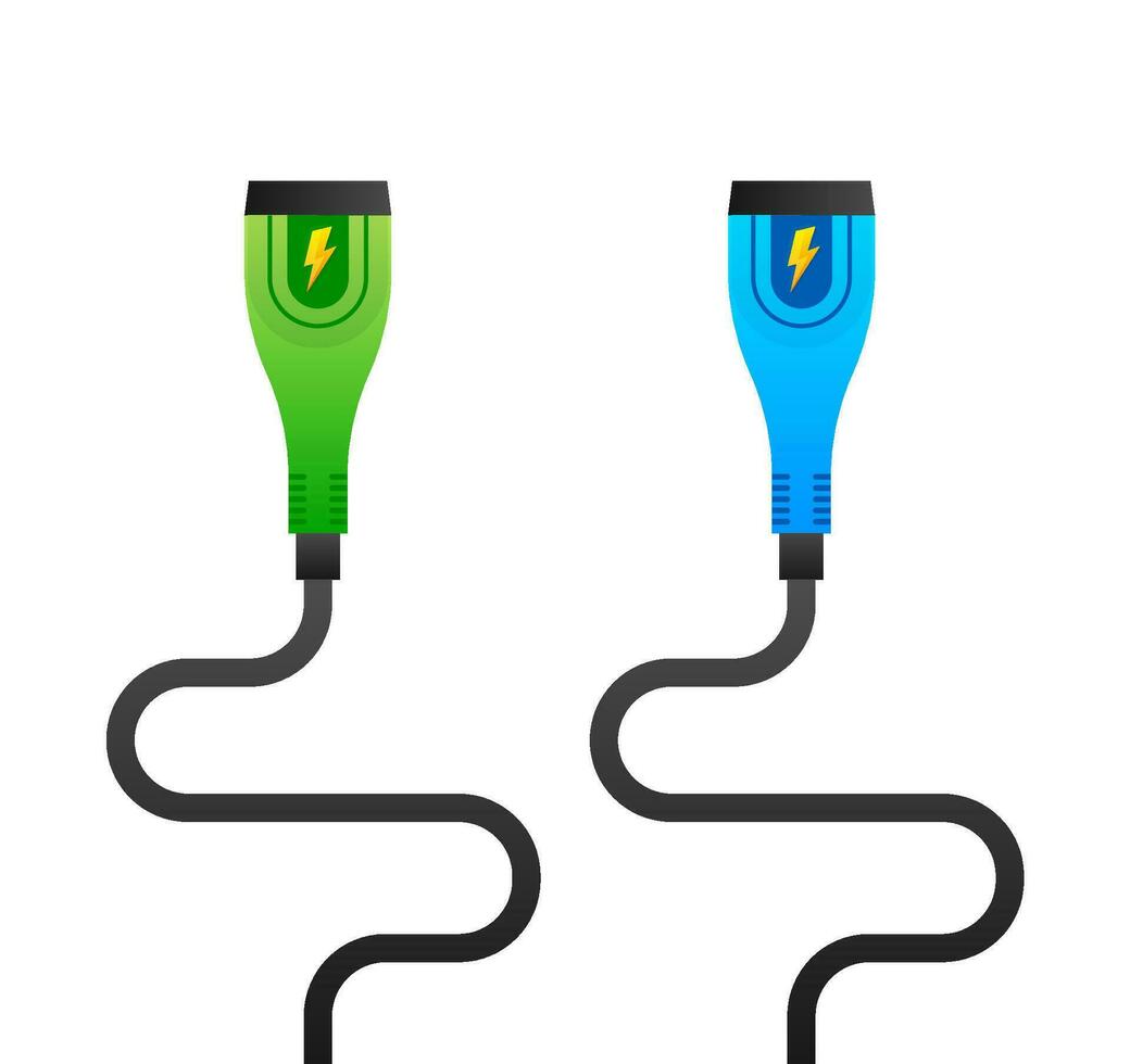 Electric car charging plug. Charger connector. EV station vector