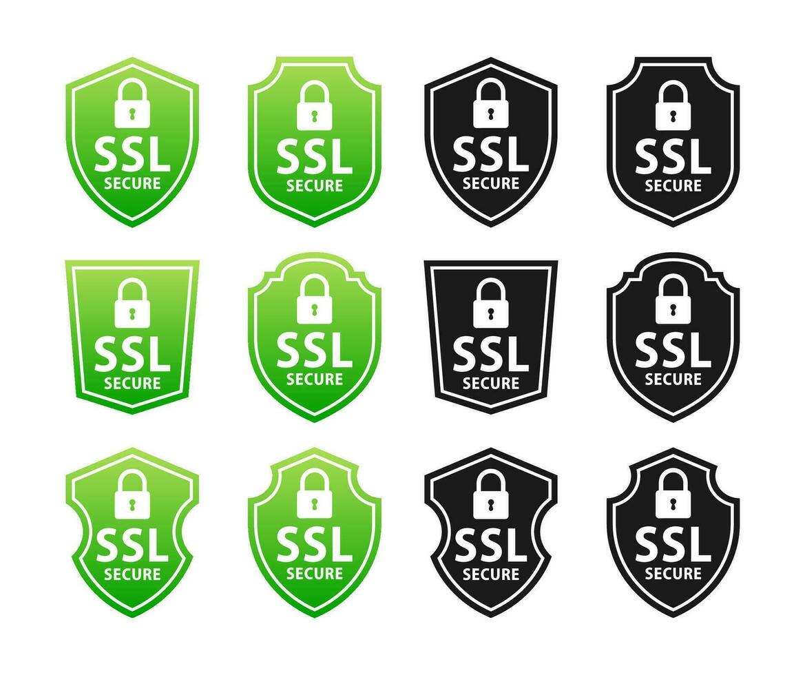 Secure connection. SSL shield protected. https certificate privacy icon. Ssl safe vector