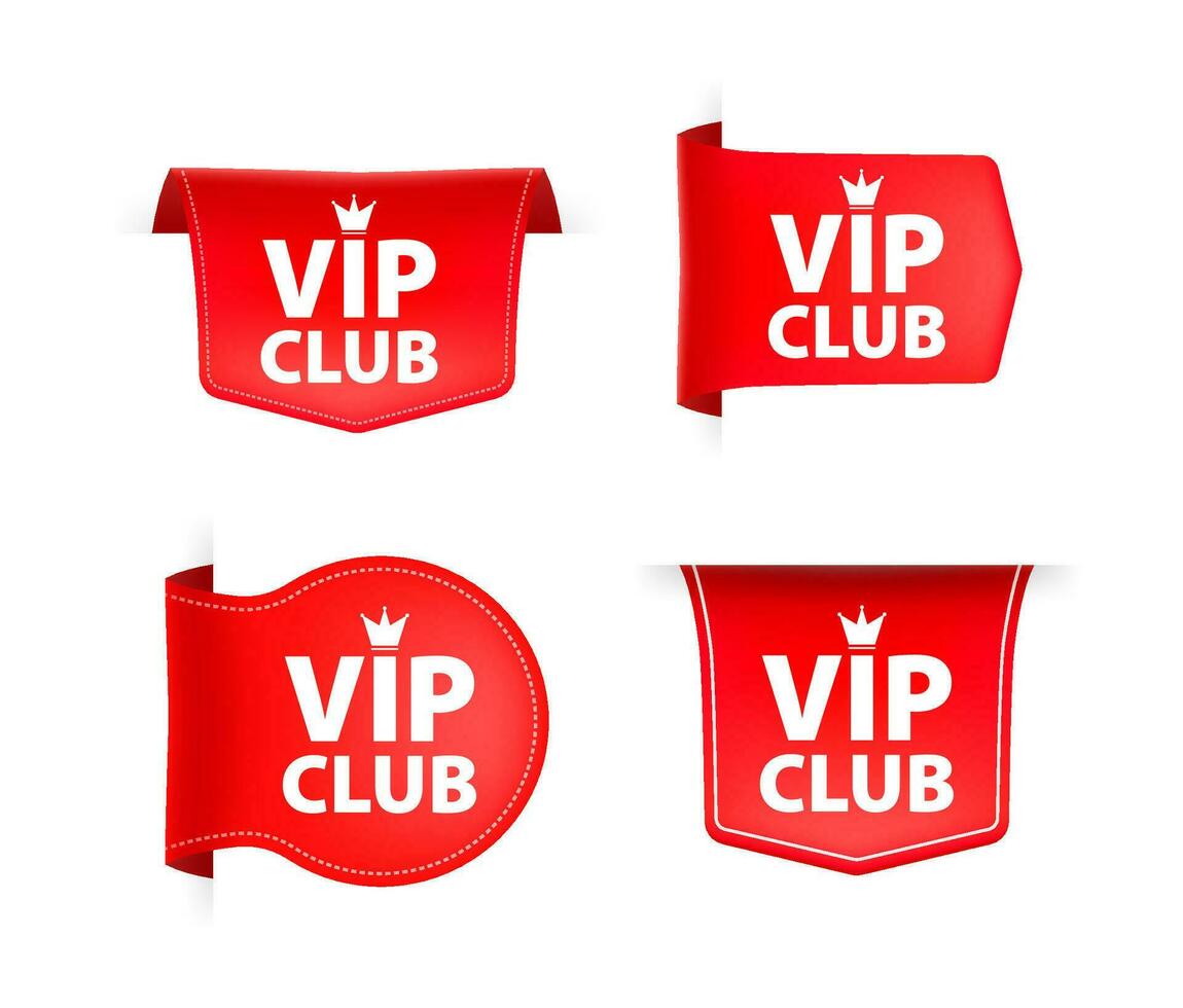 rojo cinta con texto VIP club. bandera cinta etiqueta VIP club vector