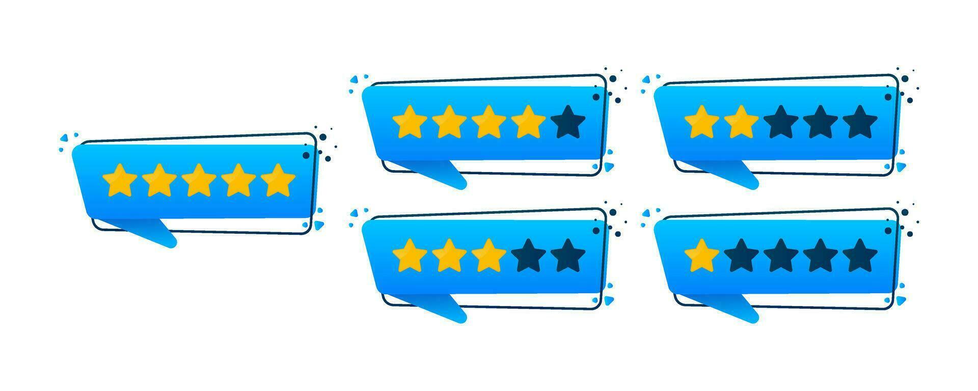 Rating stars badges on a white background. Vector illustration