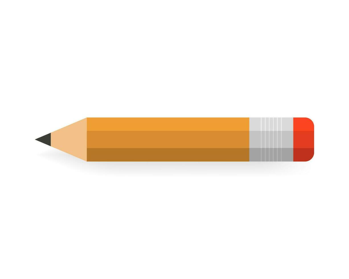 Lead pencils various length on white background. vector