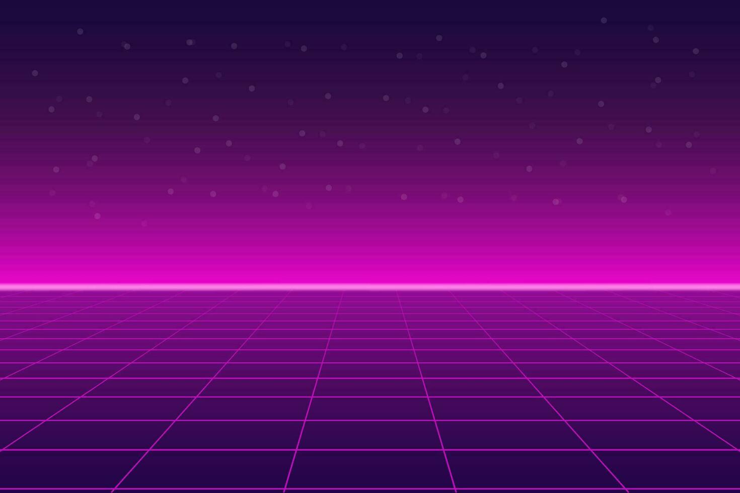 Bright retro pink purple background futuristic landscape 1980s style vector