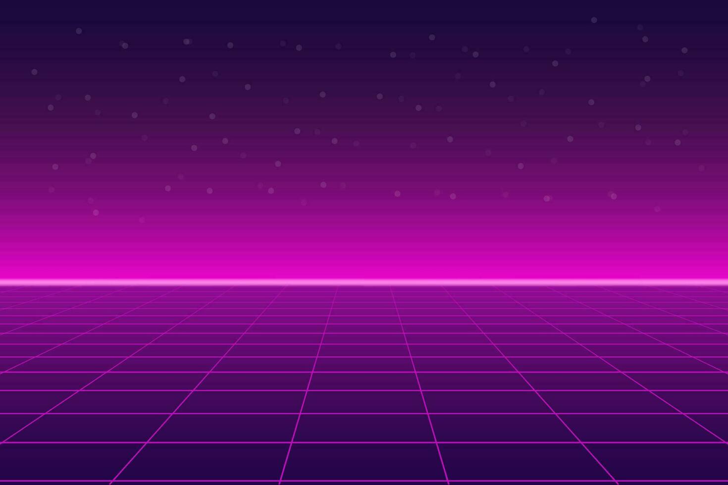 brillante retro rosado púrpura antecedentes futurista paisaje 1980 estilo vector