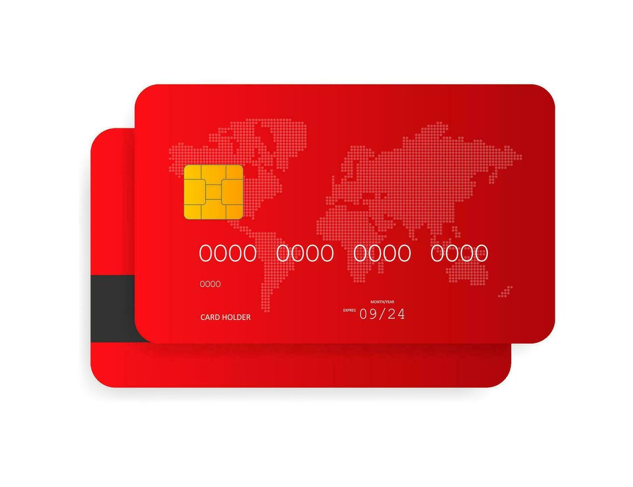 azul crédito tarjeta aislado en un blanco antecedentes. vector ilustración.
