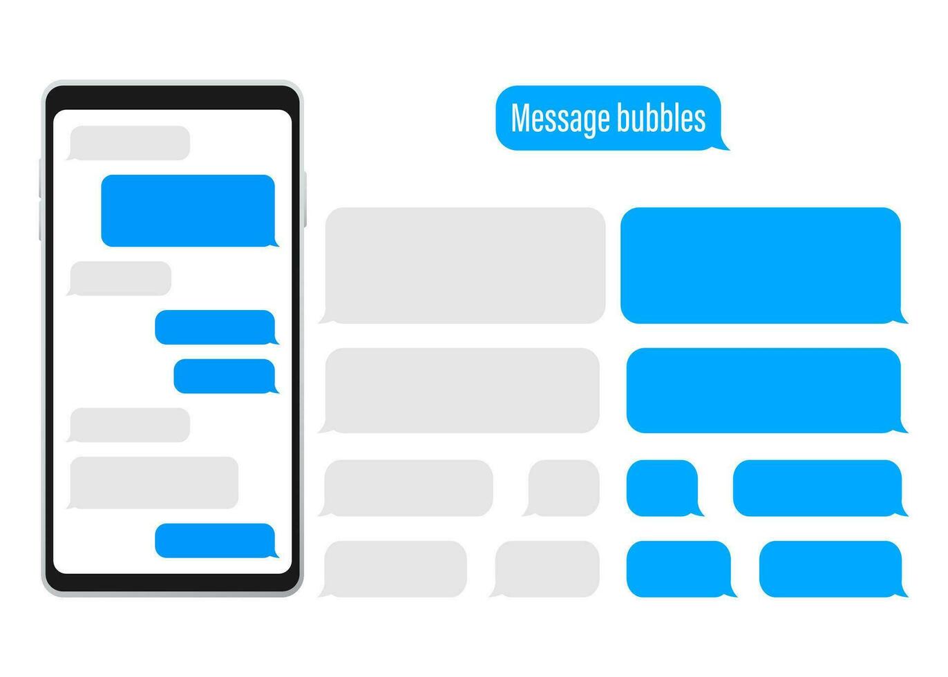 Flat Messages Bubbles. Chat interface. Message bubbles vector