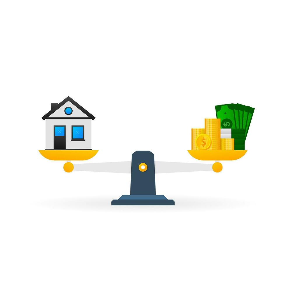 Flat icon with house money. 3d isometric illustration. Finance isometric. vector