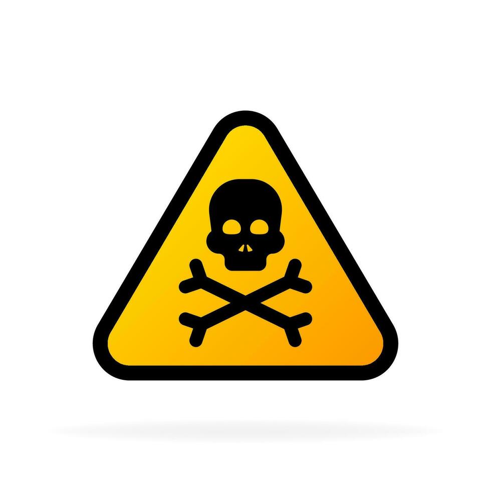 Danger yellow vector signs. Radiation sign, Biohazard sign. Vector illustration