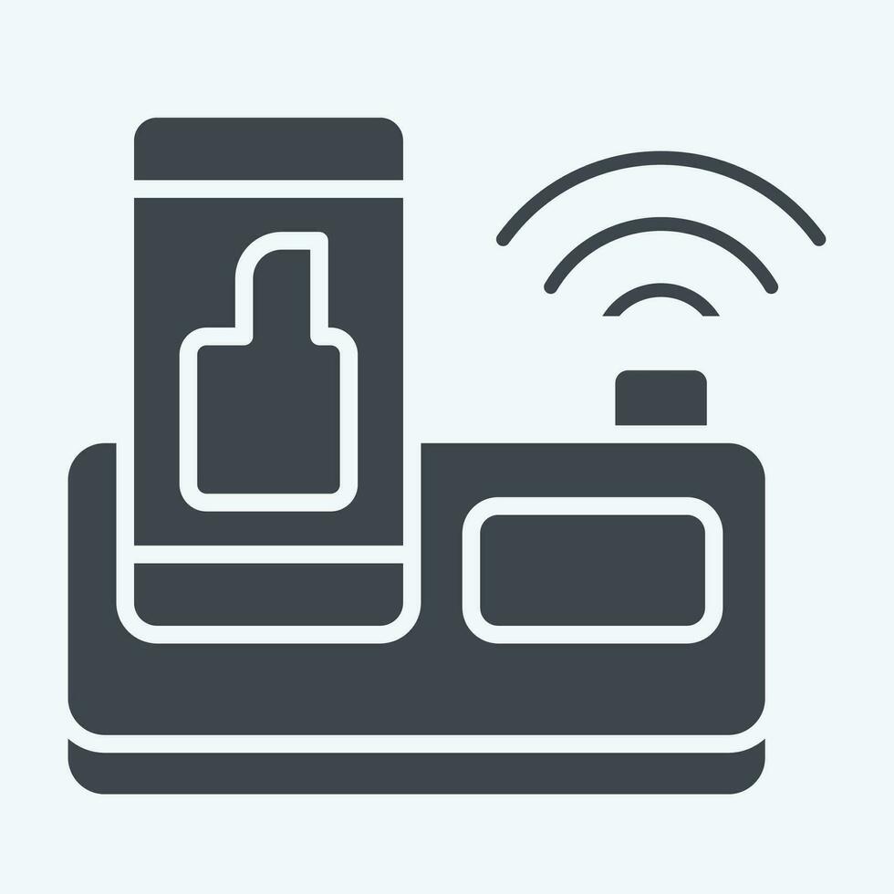 Icon Wireless Charger. related to Smart Home symbol. glyph style. simple design editable. simple illustration vector