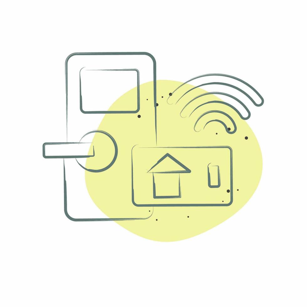 Icon Gigital Door Lock. related to Smart Home symbol. Color Spot Style. simple design editable. simple illustration vector