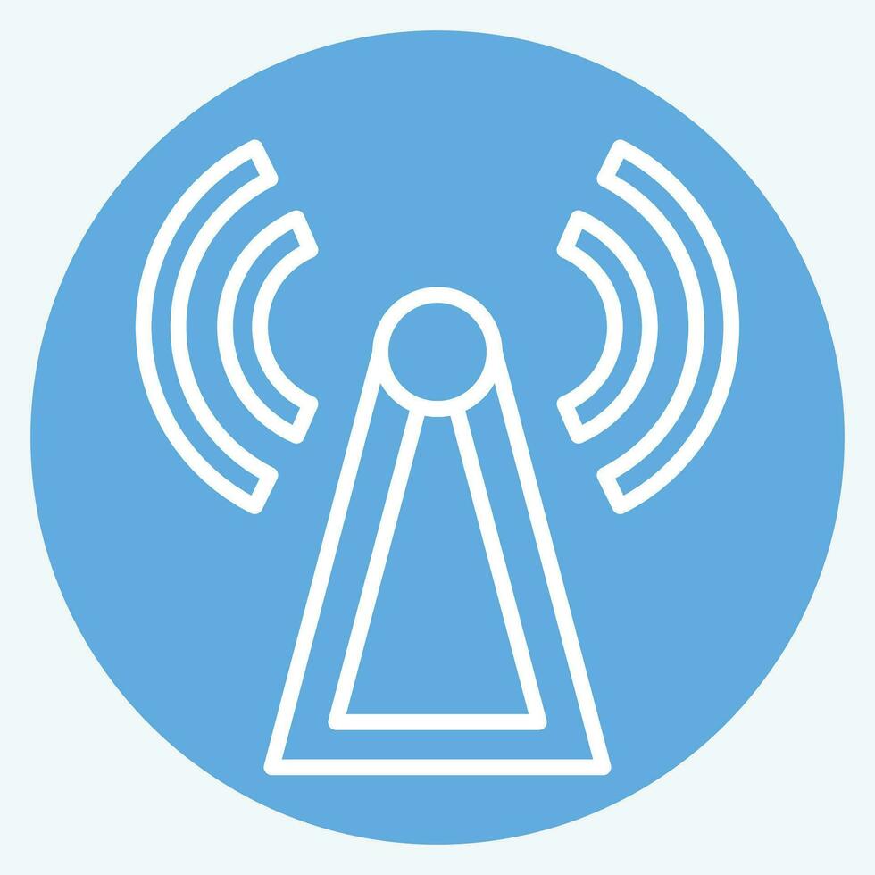 Icon Antenna Tower. related to Satellite symbol. blue eyes style. simple design editable. simple illustration vector
