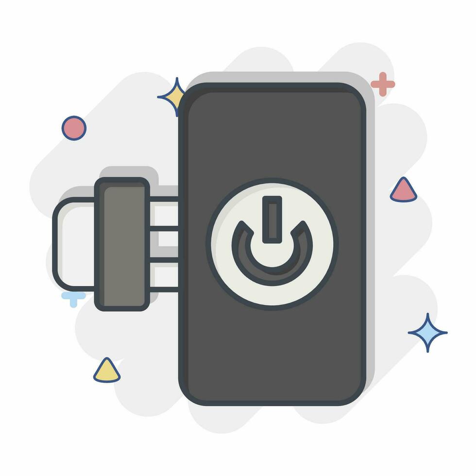 Icon Smart Plug. related to Smart Home symbol. comic style. simple design editable. simple illustration vector