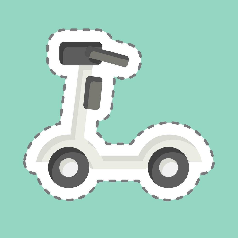 Sticker line cut Electric Scooter. related to Smart Home symbol. simple design editable. simple illustration vector