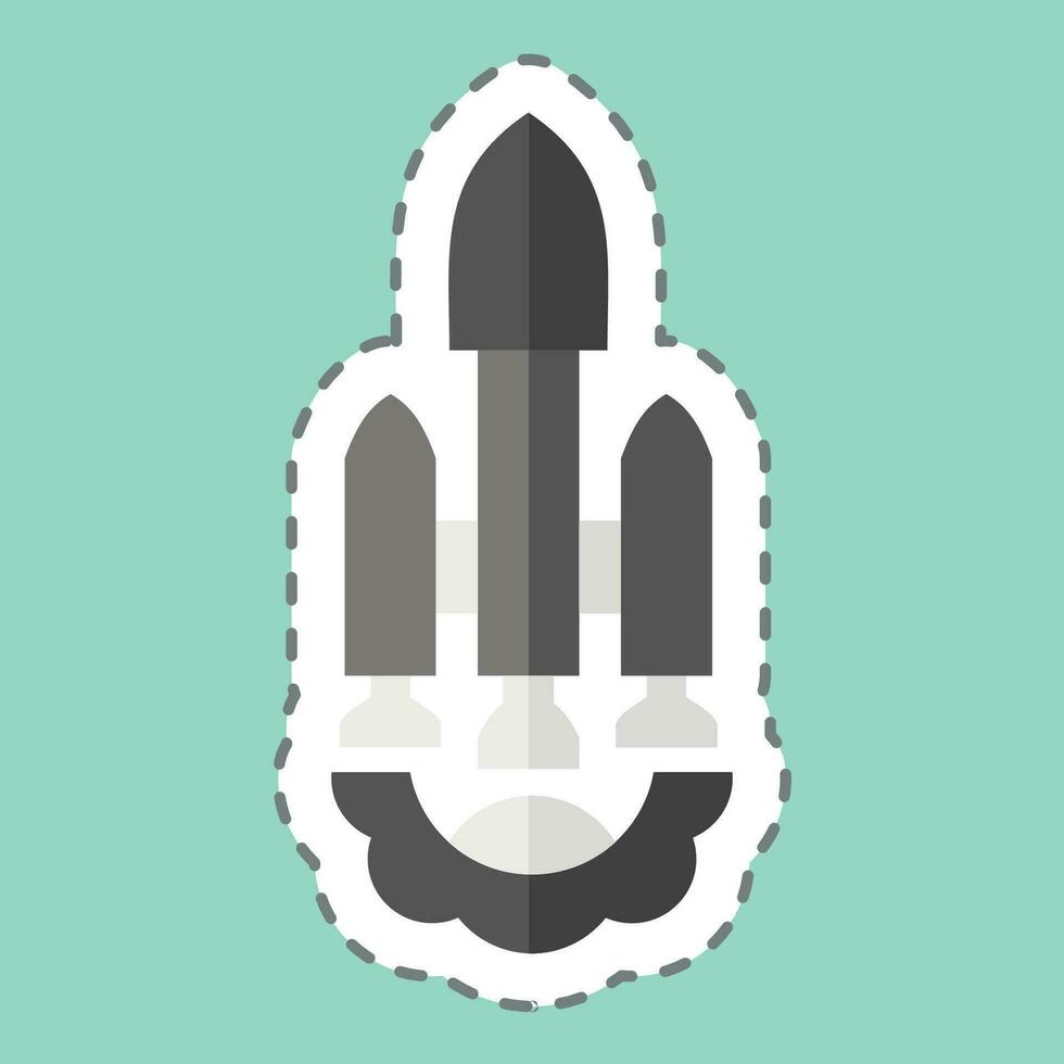 Sticker line cut Launch Vehicle. related to Satellite symbol. simple design editable. simple illustration vector