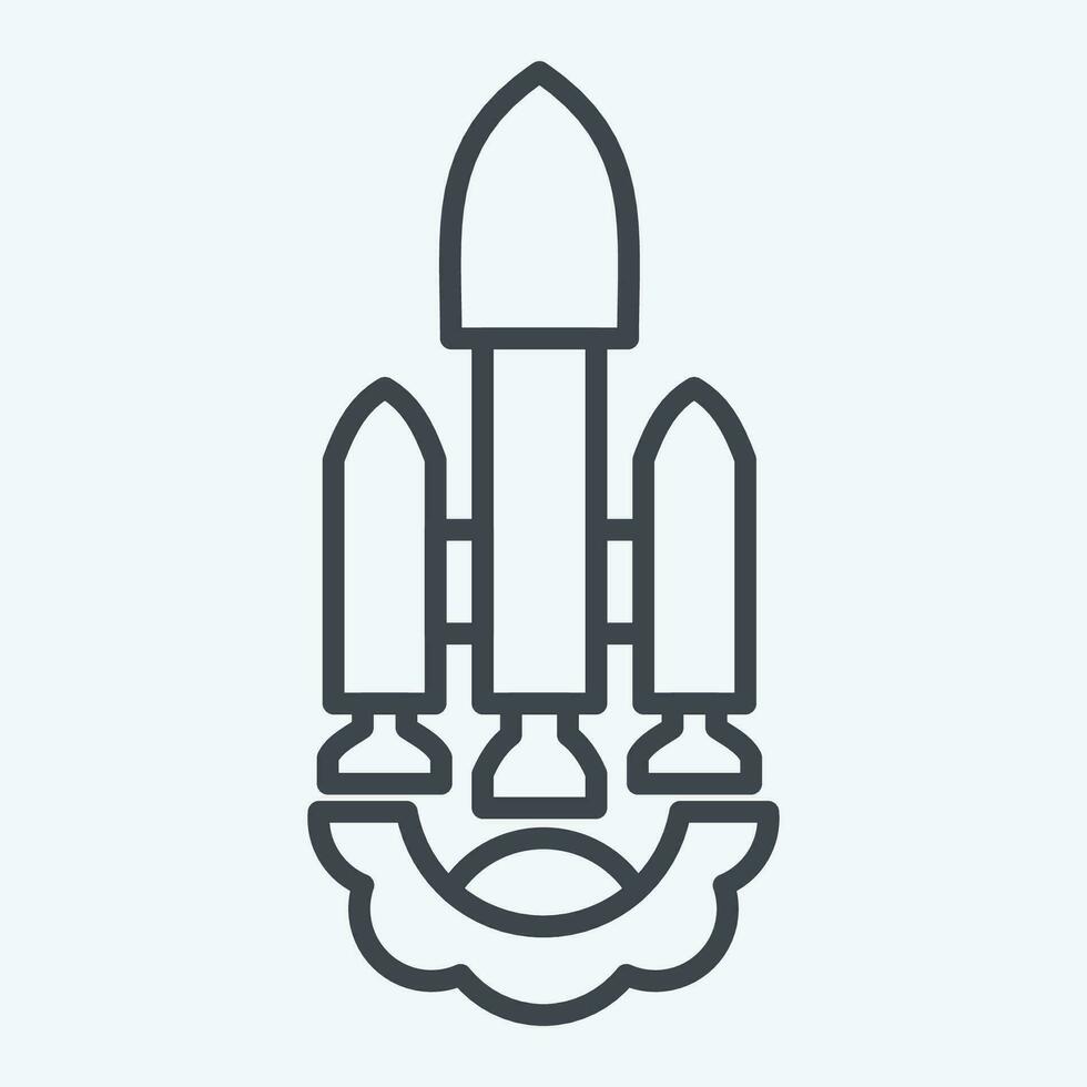 icono lanzamiento vehículo. relacionado a satélite símbolo. línea estilo. sencillo diseño editable. sencillo ilustración vector