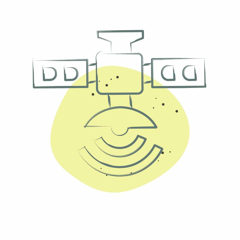 Icon Artificial Satellite. related to Satellite symbol. Color Spot Style. simple design editable. simple illustration vector