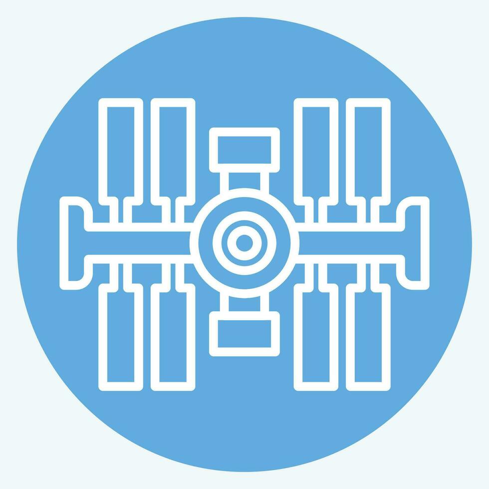 Icon Space Station. related to Satellite symbol. blue eyes style. simple design editable. simple illustration vector