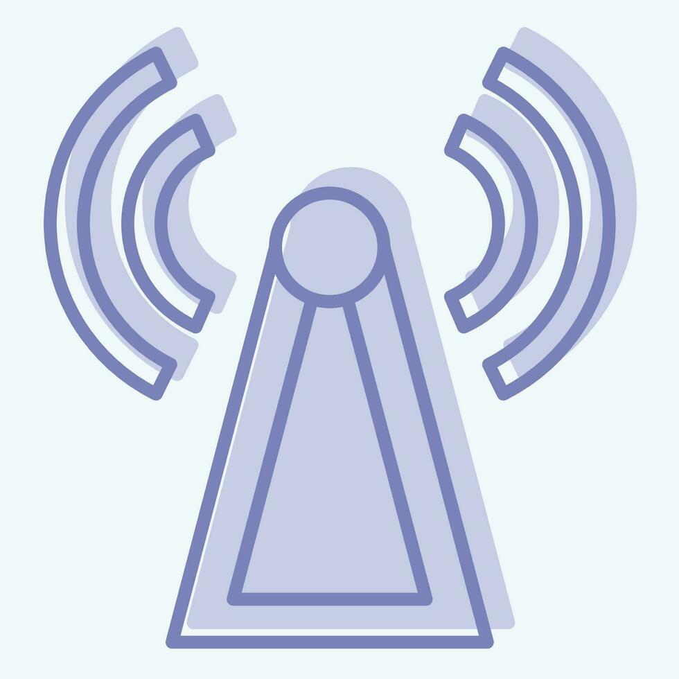 icono antena torre. relacionado a satélite símbolo. dos tono estilo. sencillo diseño editable. sencillo ilustración vector