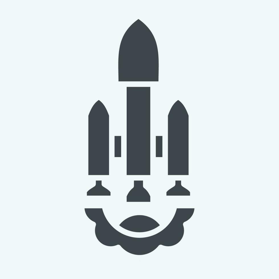 Icon Launch Vehicle. related to Satellite symbol. glyph style. simple design editable. simple illustration vector