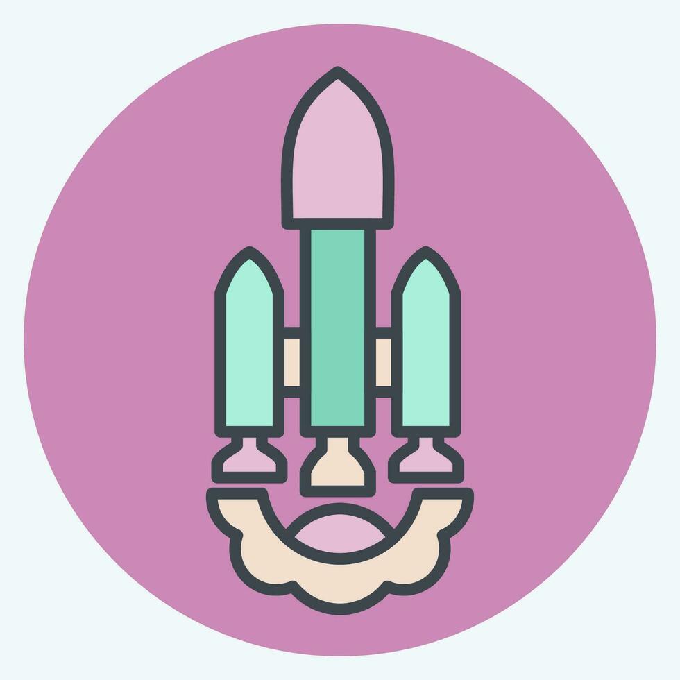 Icon Launch Vehicle. related to Satellite symbol. color mate style. simple design editable. simple illustration vector