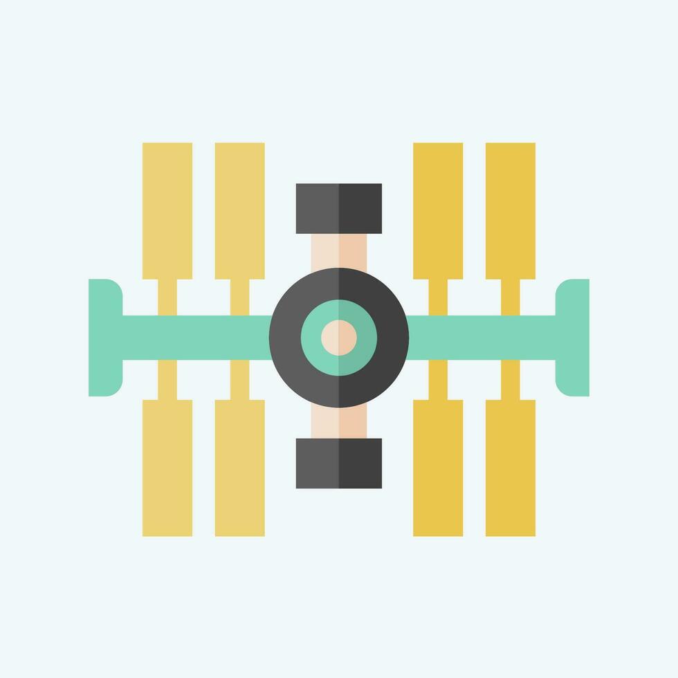 Icon Space Station. related to Satellite symbol. flat style. simple design editable. simple illustration vector