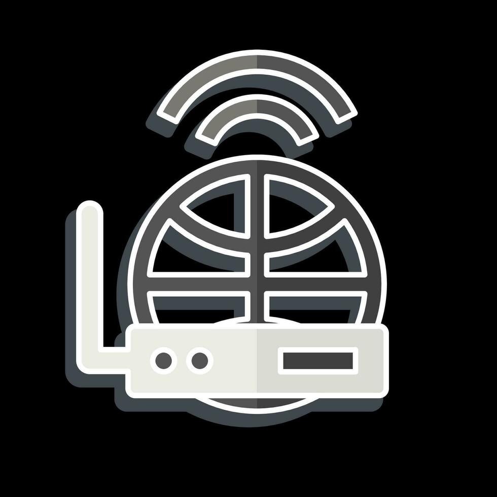 Icon Internet Receiver. related to Satellite symbol. glossy style. simple design editable. simple illustration vector