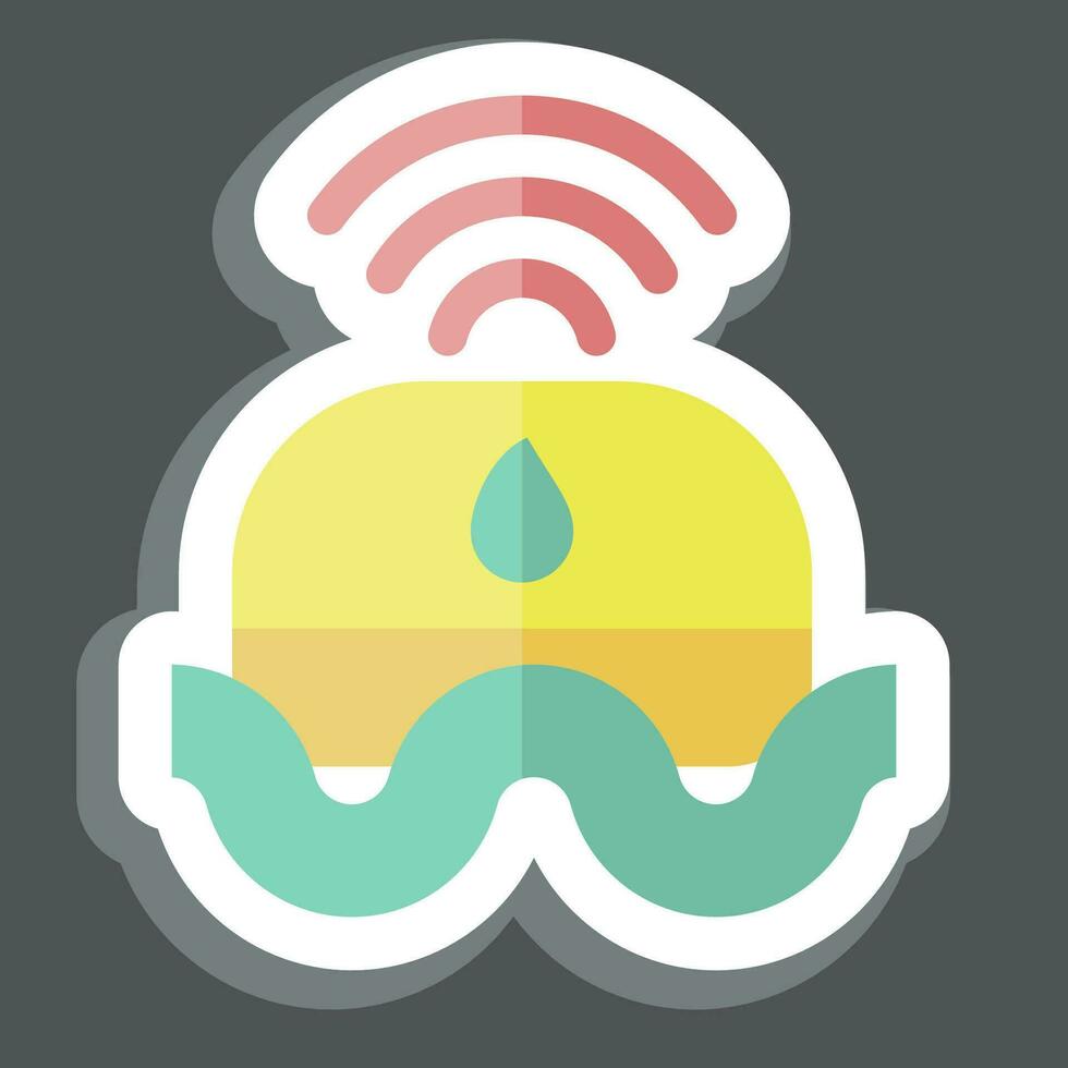 Sticker Flood Sensor. related to Smart Home symbol. simple design editable. simple illustration vector