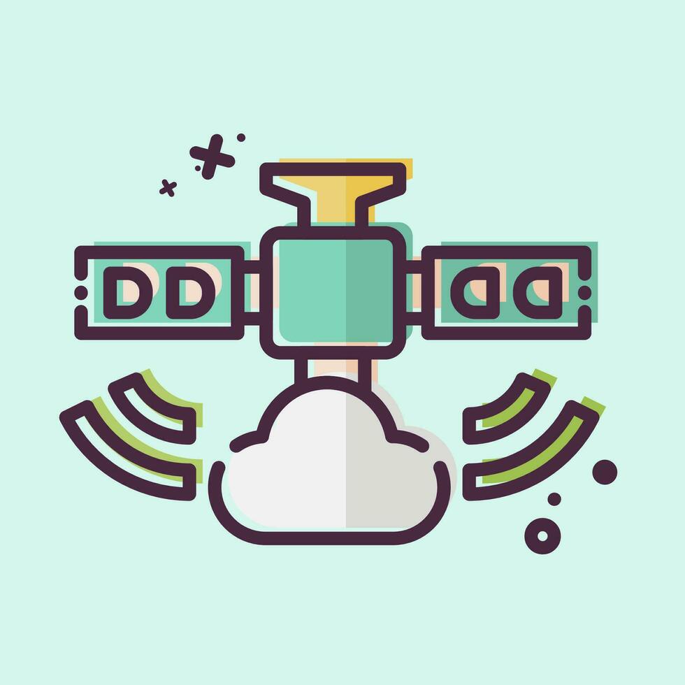 Icon Weather Satellite. related to Satellite symbol. MBE style. simple design editable. simple illustration vector