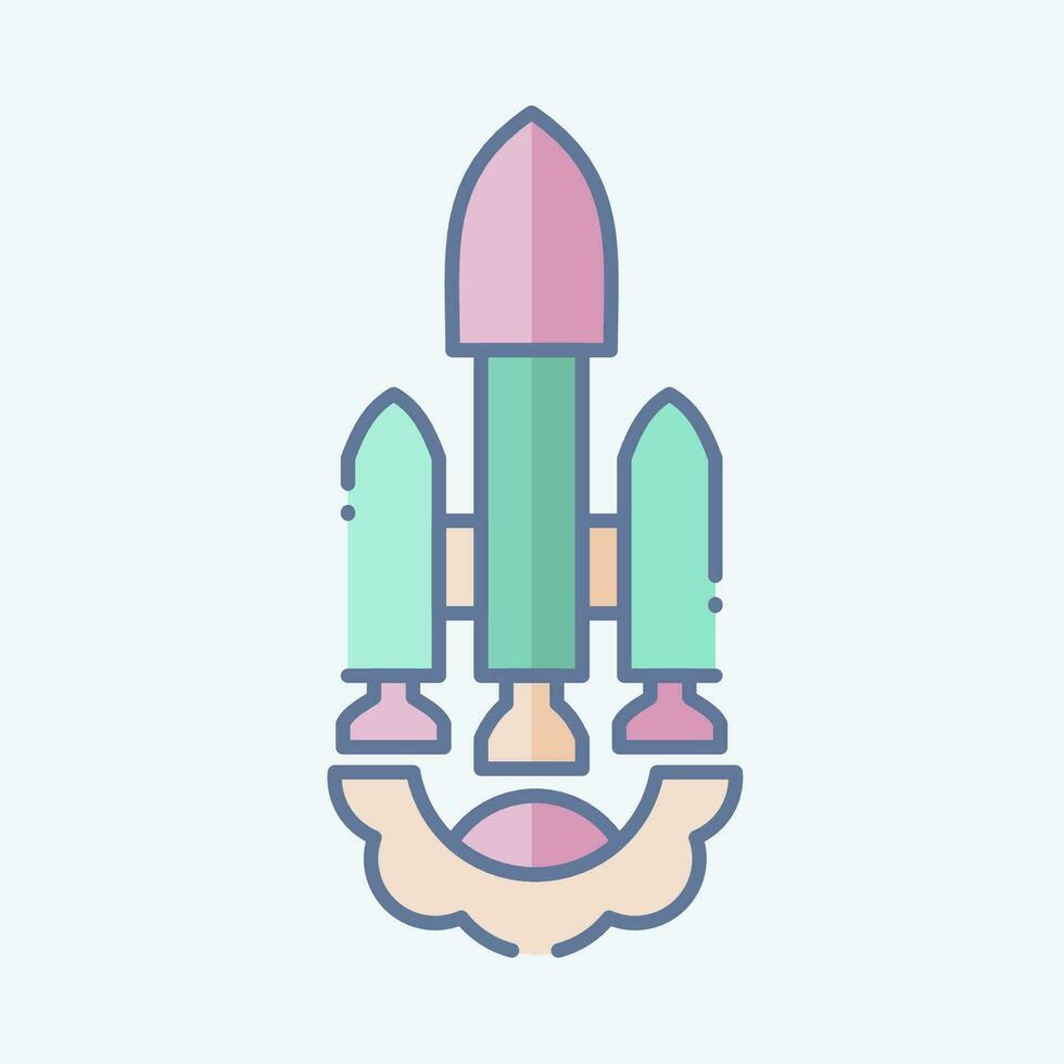 Icon Launch Vehicle. related to Satellite symbol. doodle style. simple design editable. simple illustration vector