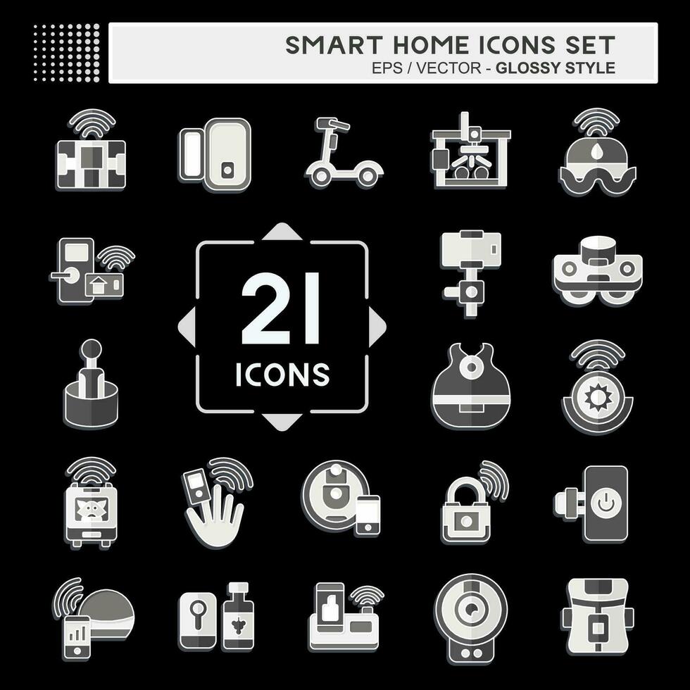 Icon Set Smart Home. related to Technology symbol. glossy style. simple design editable. simple illustration vector