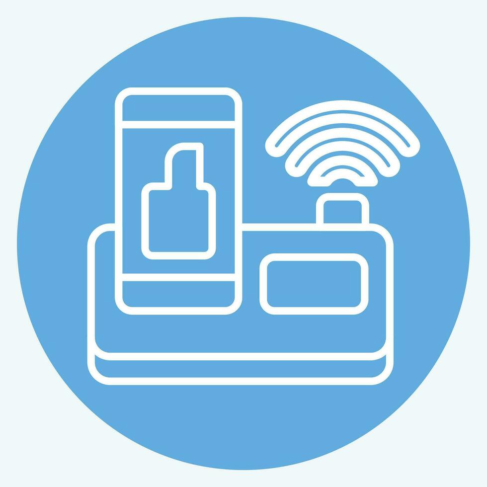 Icon Wireless Charger. related to Smart Home symbol. blue eyes style. simple design editable. simple illustration vector