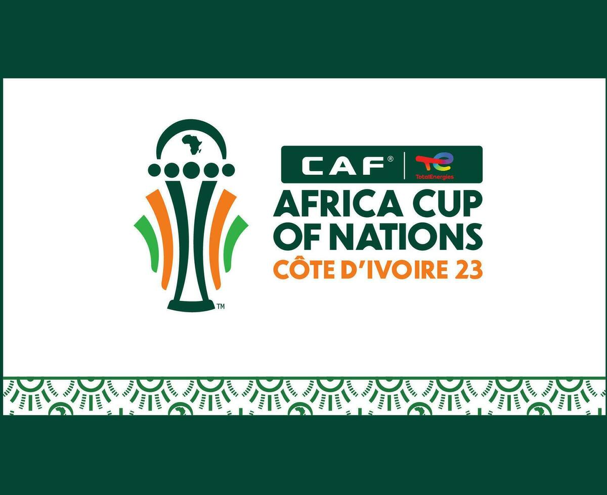 lata Marfil costa taza 2023 símbolo logo africano taza de naciones fútbol americano diseño vector