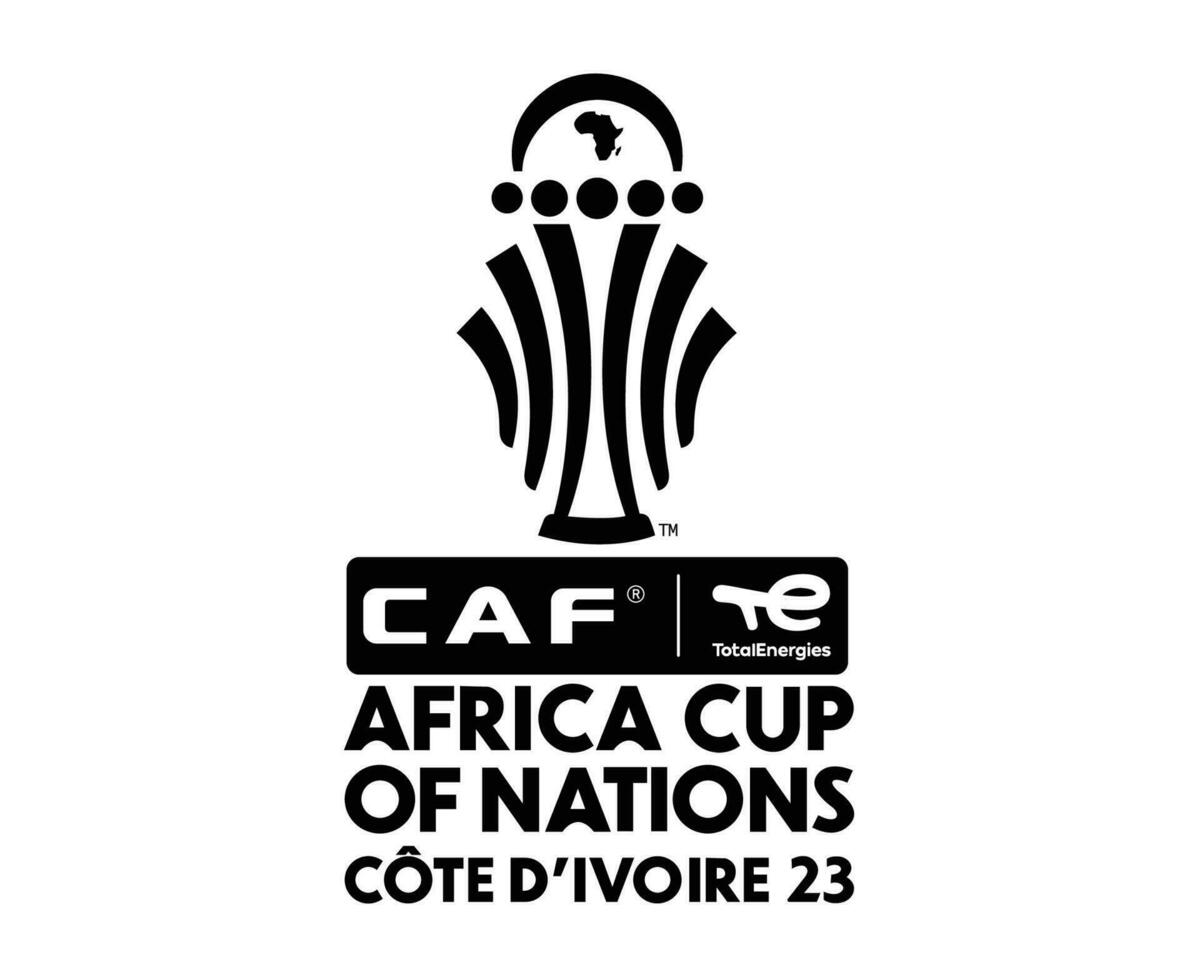 lata Marfil costa taza 2023 logo negro africano taza de naciones fútbol americano diseño vector