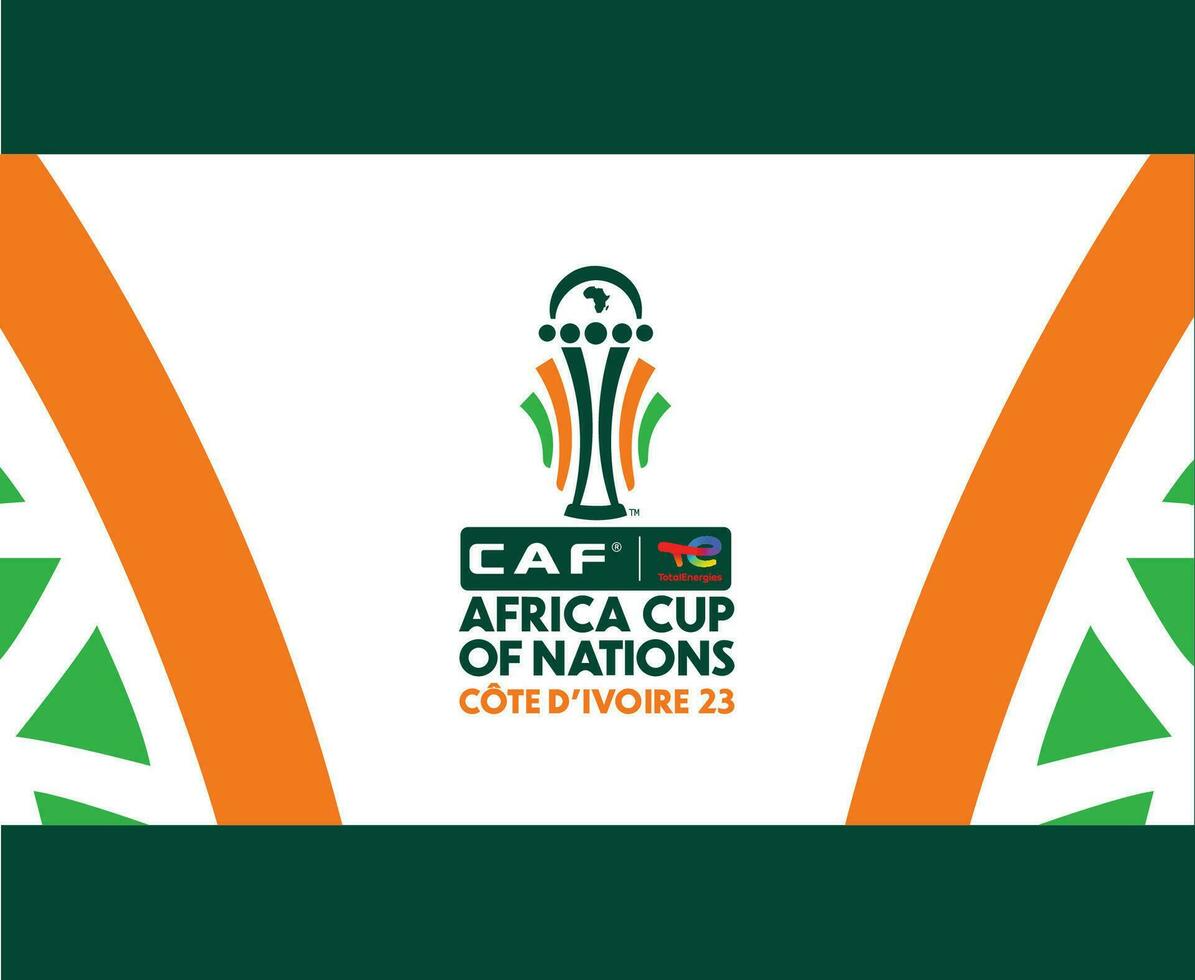 lata Marfil costa 2023 logo africano taza de naciones fútbol americano diseño con verde antecedentes vector