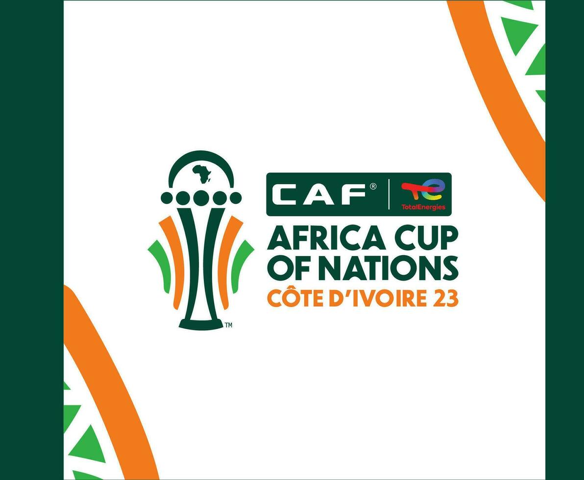 lata Marfil costa taza 2023 logo africano taza de naciones fútbol americano diseño vector