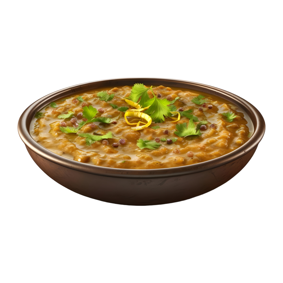 AI generated Traditional Dal in a Bowl on Transparent background - Ai Generated png