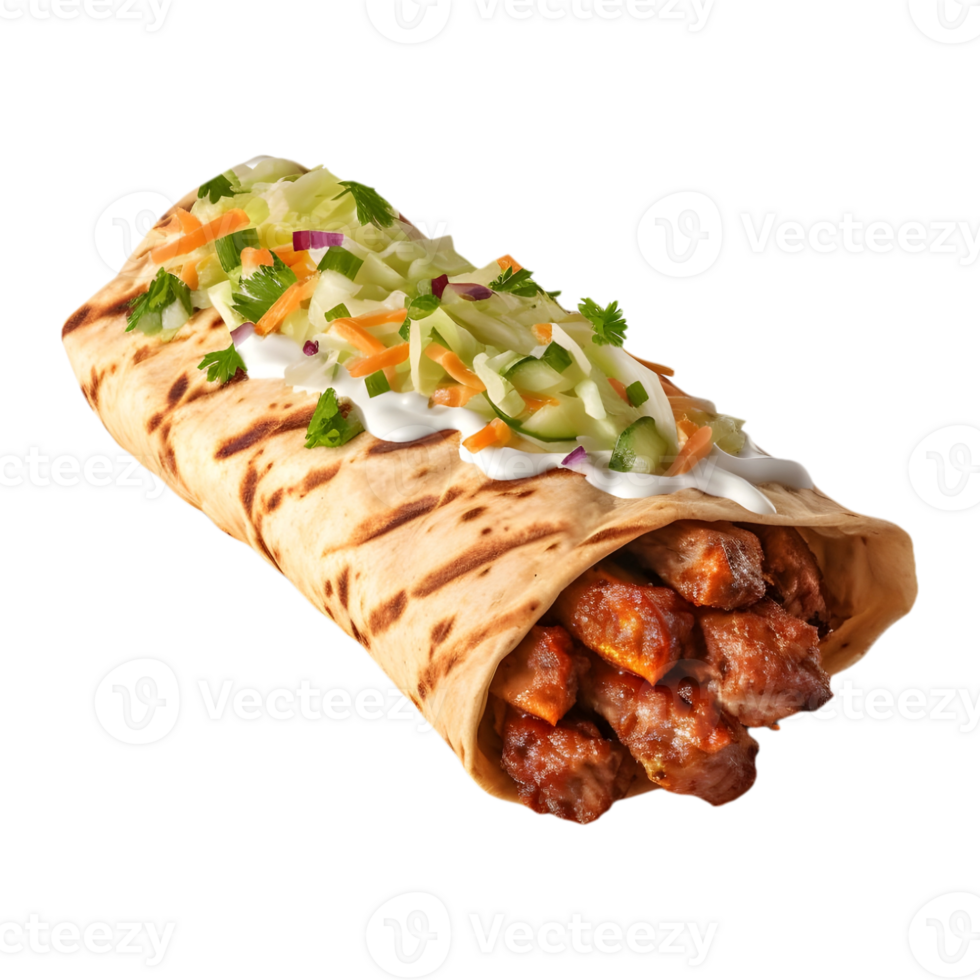 AI generated Loaded Shawarma on Transparent background - Ai Generated png