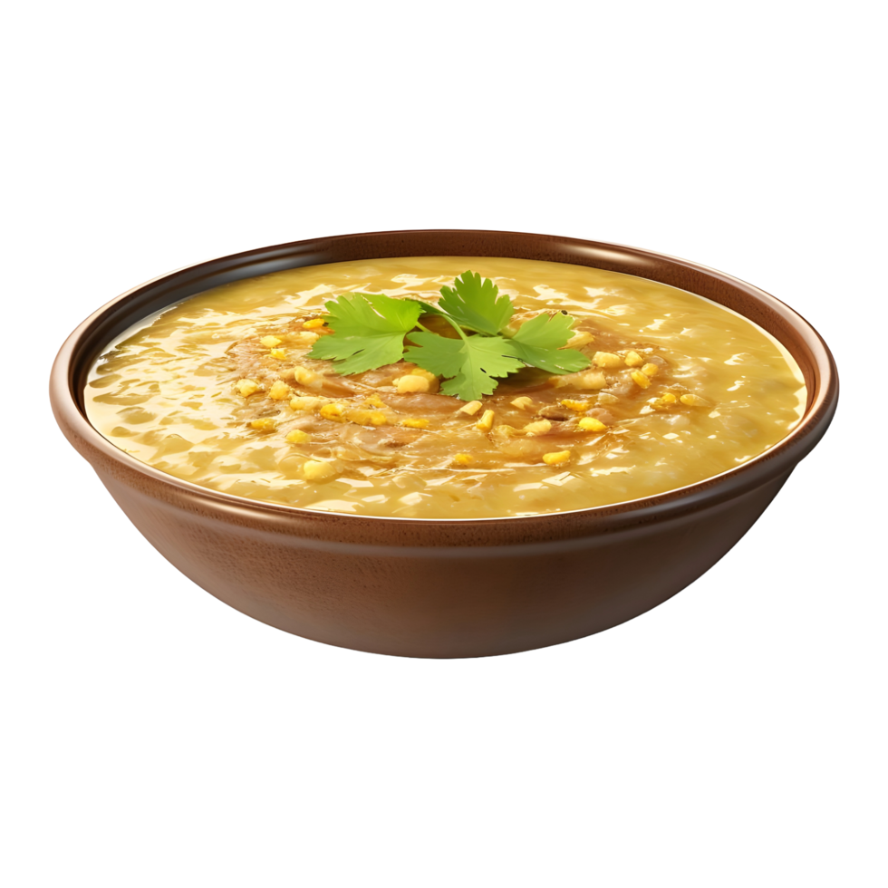 AI generated Traditional Dal in a Bowl on Transparent background - Ai Generated png
