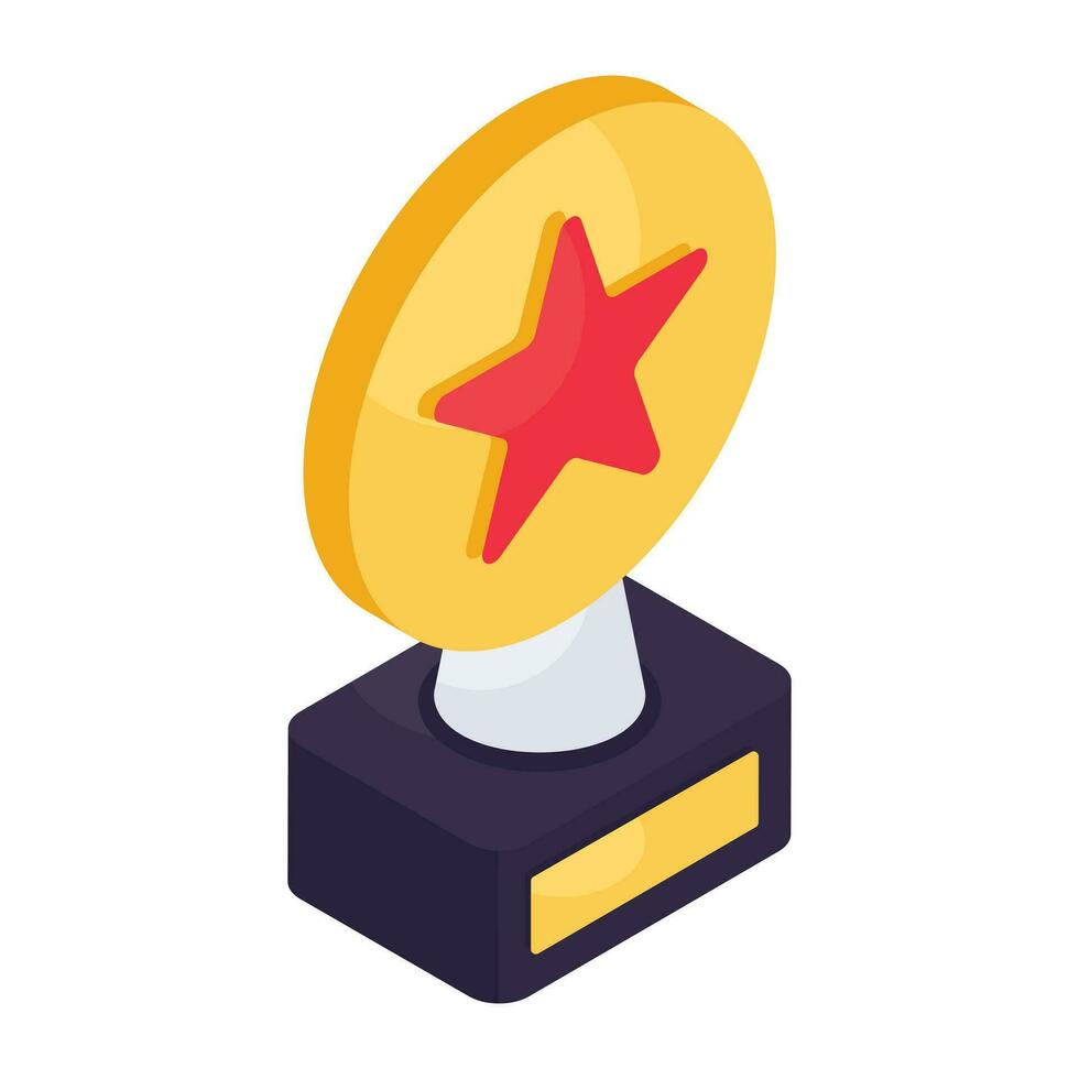 isometric design icon of trophy cup vector