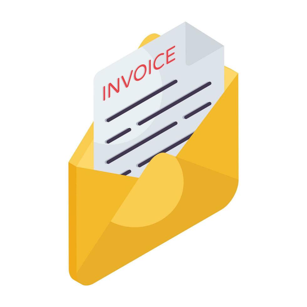 An icon design of invoice mail vector