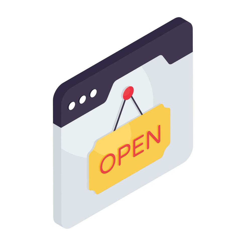 Conceptual isometric design icon of open board vector