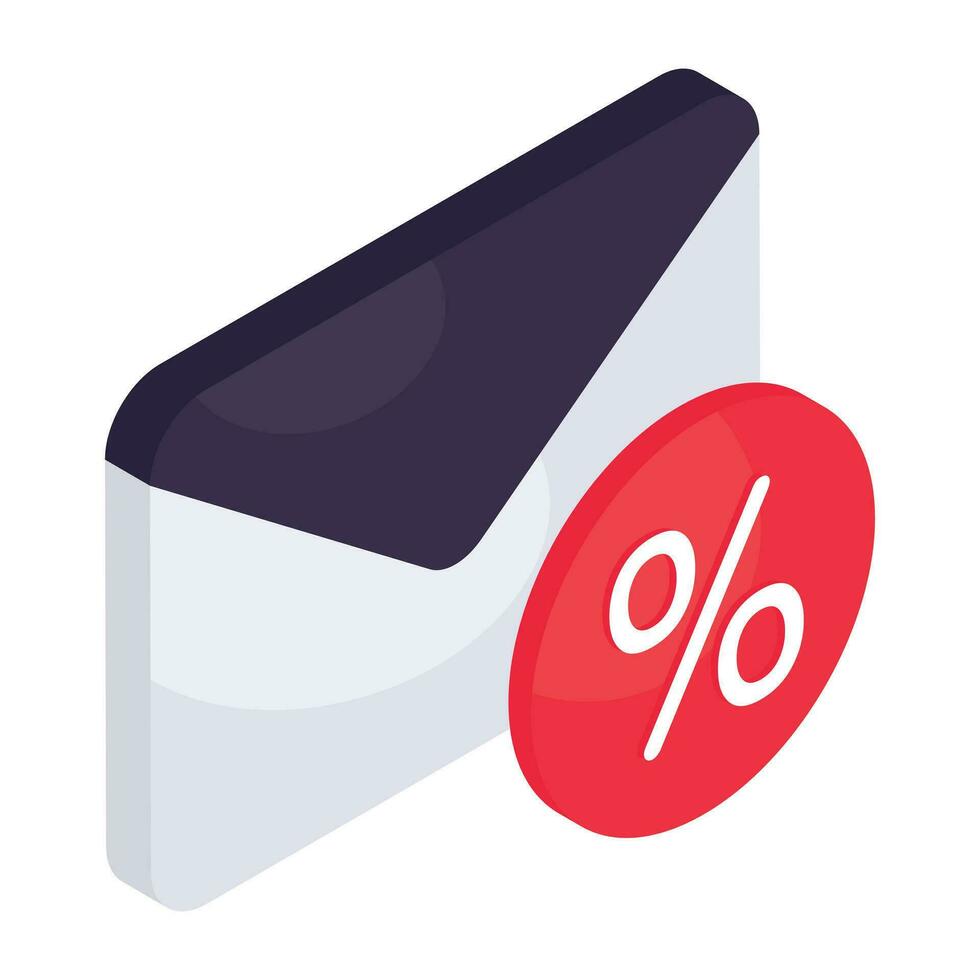 Perfect design icon of discount mail vector