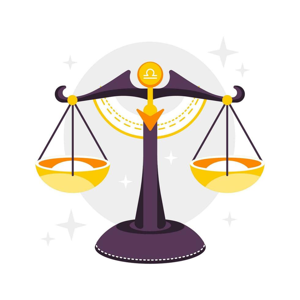 Traditional balance scale, symbolizing financial stability, economic balance, and the weighing of monetary value vector