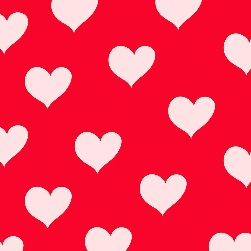 Red white love heart pattern vector